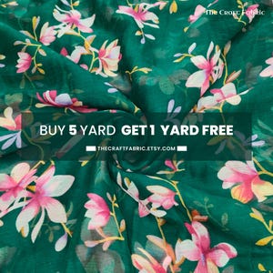 Floral Chiffon Fabric | Lightweight and Sheer Material, Ideal for Dresses, Scarves, and Various Sewing Projects