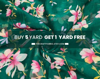 Floral Chiffon Fabric: Lightweight Sheer Polyester, Sewing Material