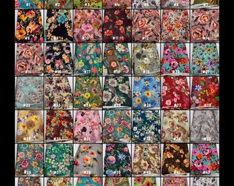 Tessuto in raso di seta giapponese 100% puro con stampa digitale - 49 colori, materiale per sartoria di lusso