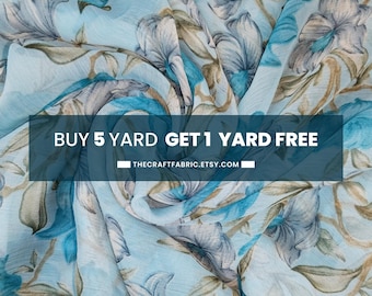 Floral Print Chiffon Fabric: Lightweight Sheer Polyester, 44" Wide