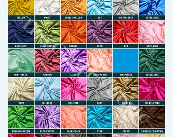 36 Colours Mulberry Silk Habotai Fabric Lightweight 14 Momme for Dresses & Pillowcases