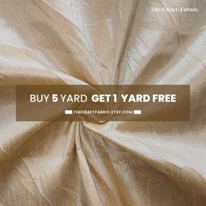 Light-Gold Raw Silk Dupioni Fabric, Handloom Dupioni Silk Fabric, Faux Dupioni Silk Fabric, Gown Fabric For Bridal Dress By The Yards