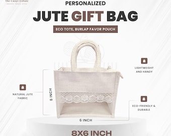 Personalized Small Jute Bag: Eco-Friendly Wedding Favor Tote