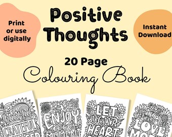Positive Thoughts Colouring Book / Digital Download
