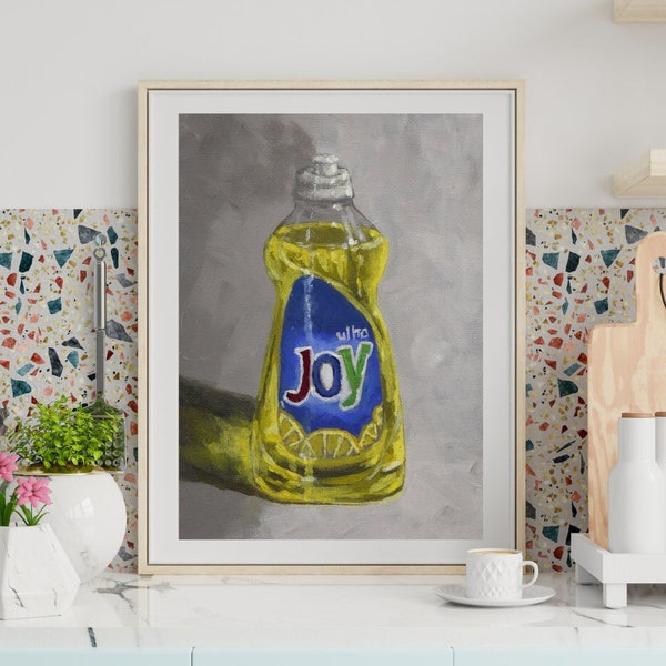 joy wall art print for kitchen gallery wall happy wall decor for fifties kitchen wall decor yellow lemon kitchen art joy dish soap pop art