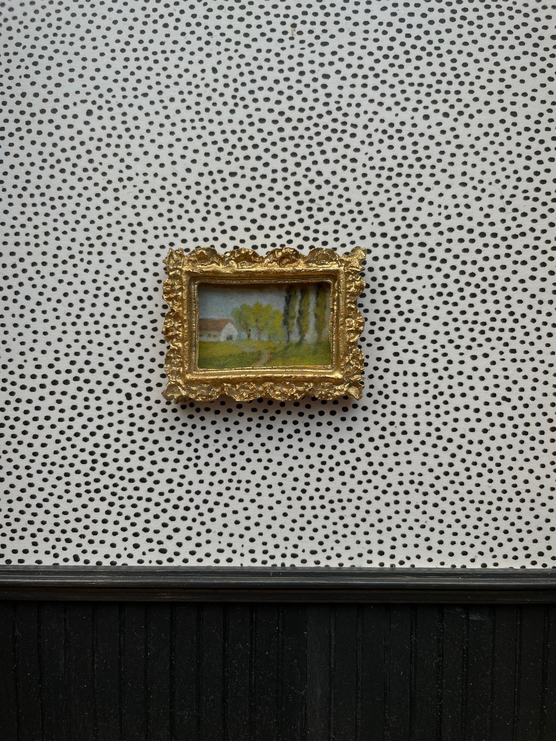 Italian Countryside Vineyard Oil Painting for Dollhouse Miniature Art