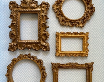 Artisan Dollhouse Miniature Gold Frames: 1/12 Scale Art Frames