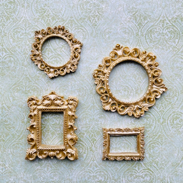 Miniature gilded frame tiny frame dollhouse art frame miniature gilded frames miniature European frame miniature gallery wall dollhouse art