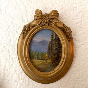 Yosemite Landscape Print: Framed Oval, Vintage Wall Art