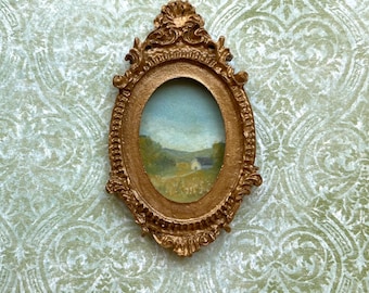 Miniature Farmhouse Painting | 1:12 Scale Dollhouse Art