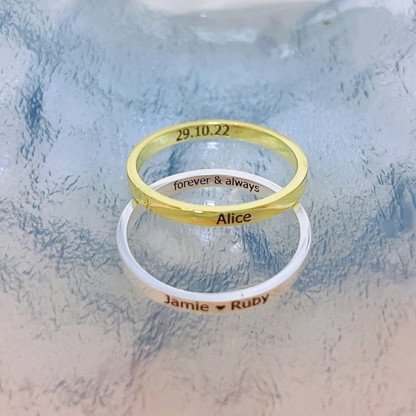 Personalized Name Ring,Personalized Engraved Ring,Dainty Name Ring,Minimalist Ring,Anniversary Gifts,Mother gifts