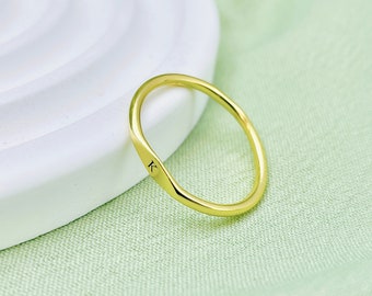 Dainty Initial Ring, Personalized Letter Ring, S925 Silver