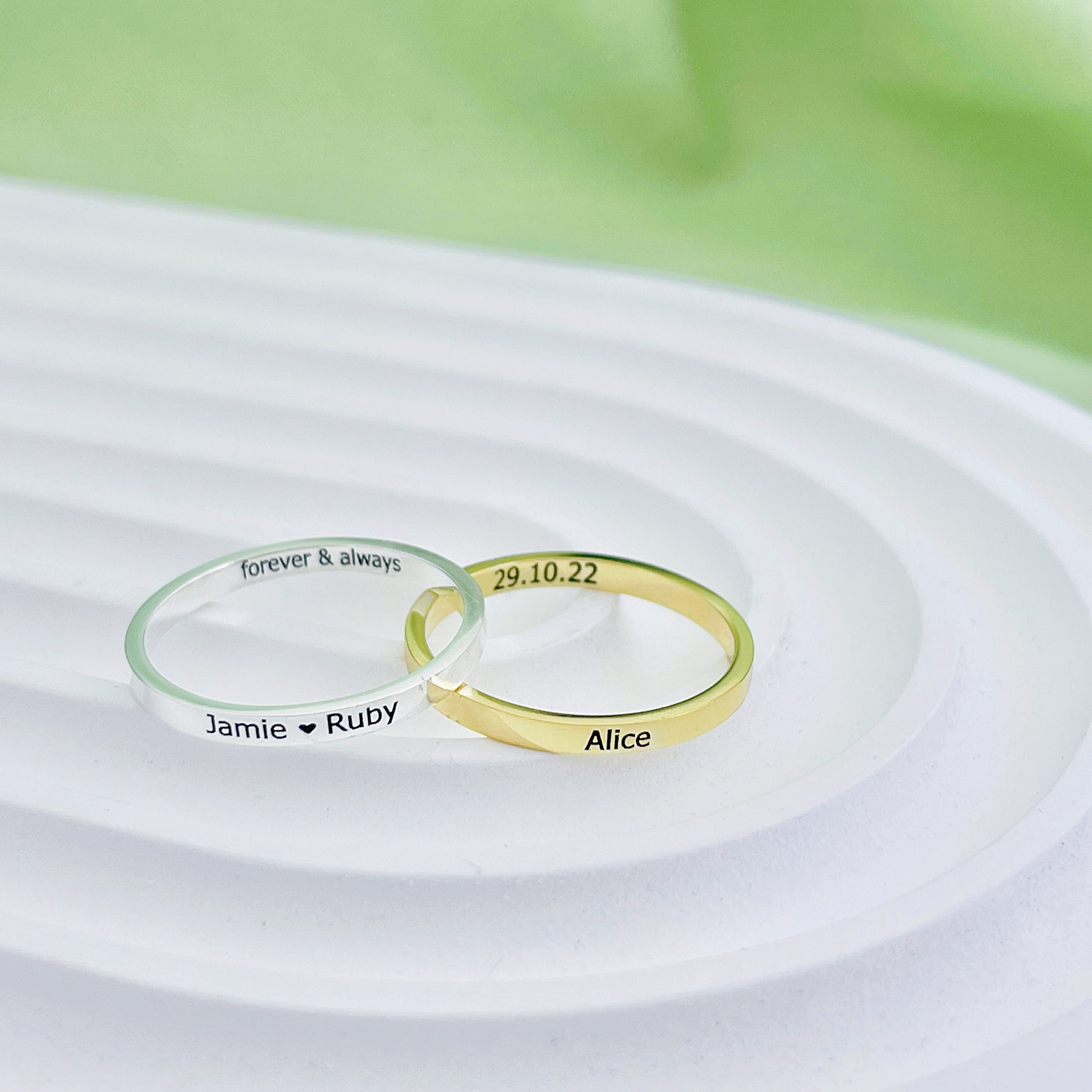 Personalized Name Ring, Engraved S925 Silver, Minimalist Jewelry - Etsy