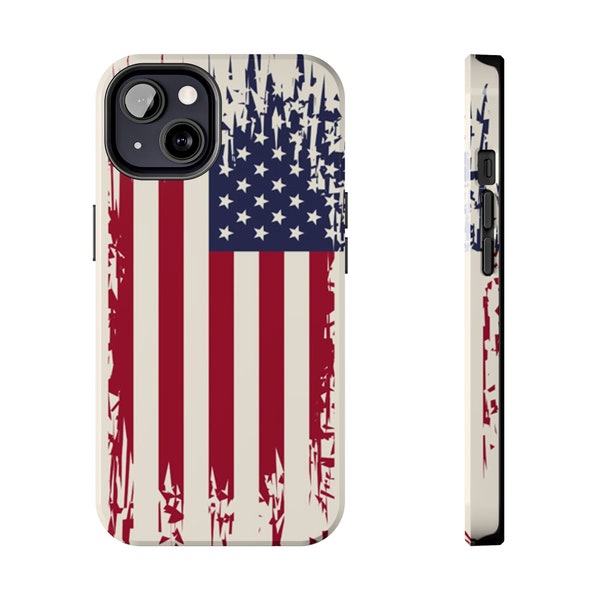 American Flag Tough Case USA Flag Case  for iPhone 14 13 12 11 8 7 Pro Max Mini X XR XS