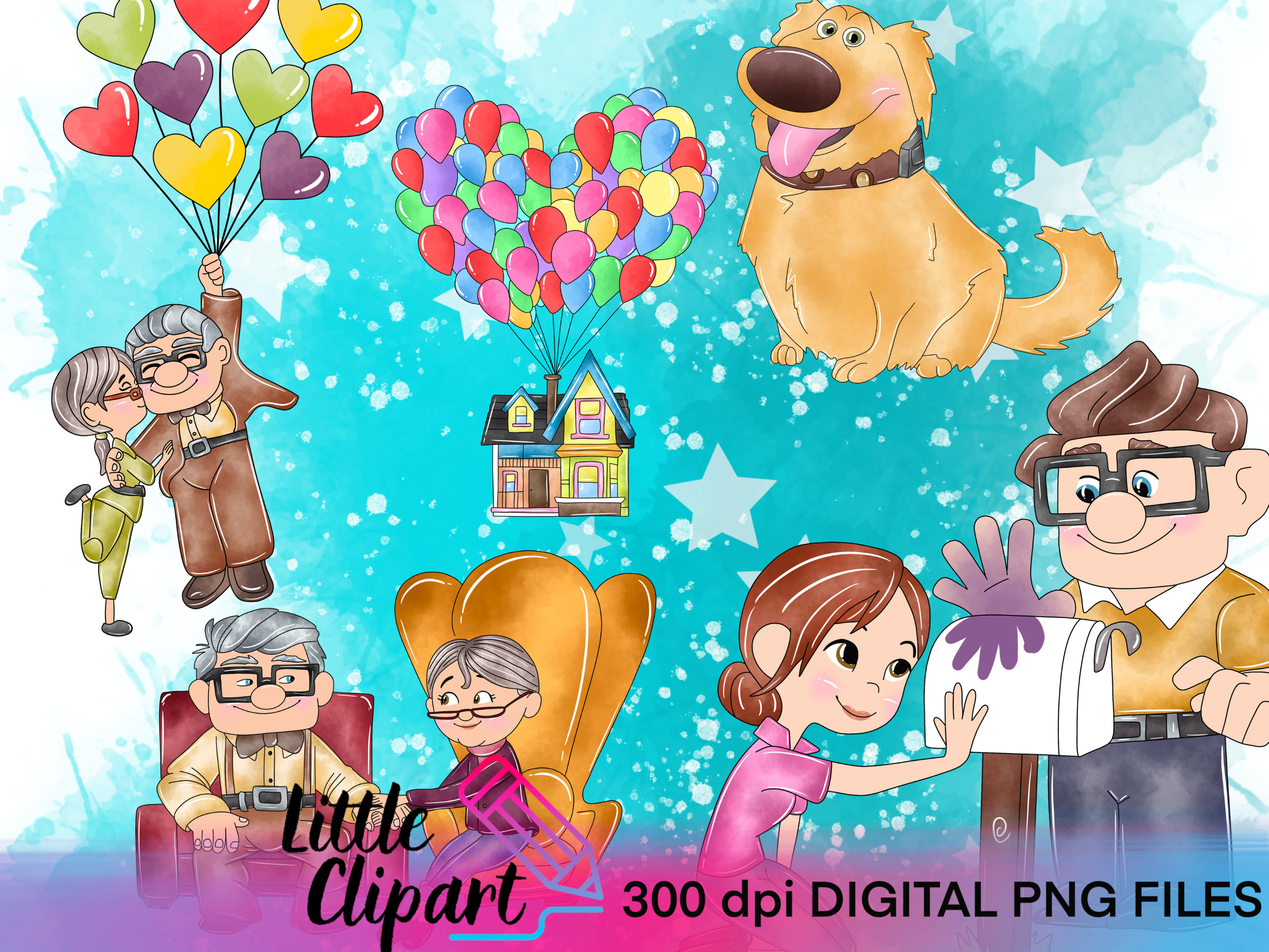 Up PNG Clipart Digital Download, Movie Clip Art Printing, up