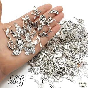 100pcs Mixed Metal Charms Bulk Vintage Jewelry Findings for DIY Bracelet Necklace Making, Craft Supplies Jewelry Accessories Set