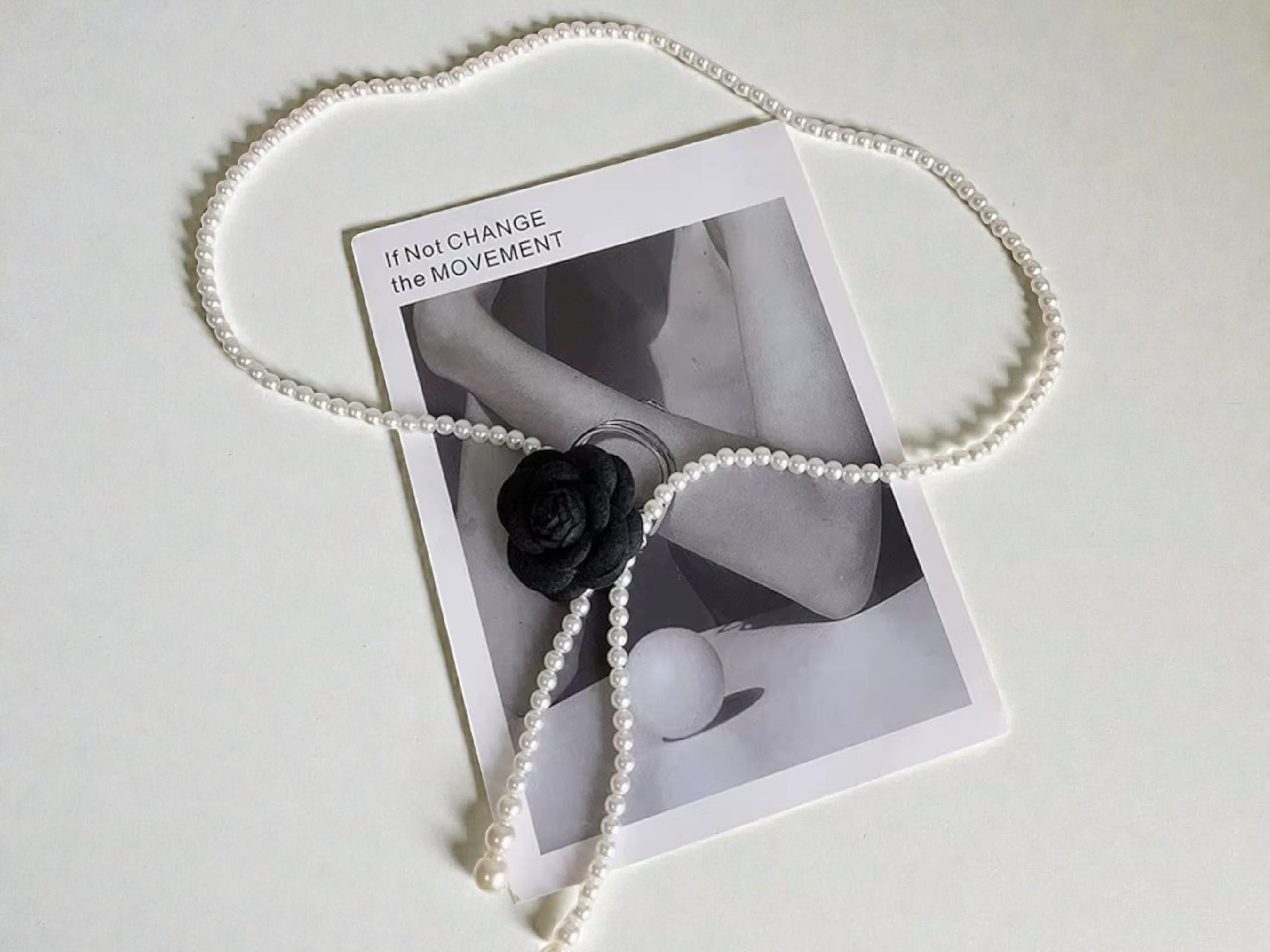 Pearl Waist Belt • Elegant Camellia Decor • Women display picture 2