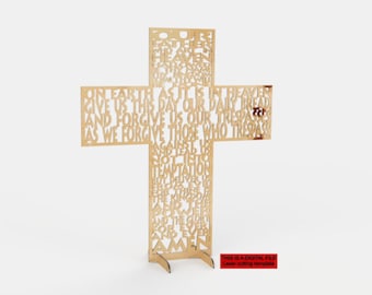 The Lords Prayer Standing Cross laser cutting files