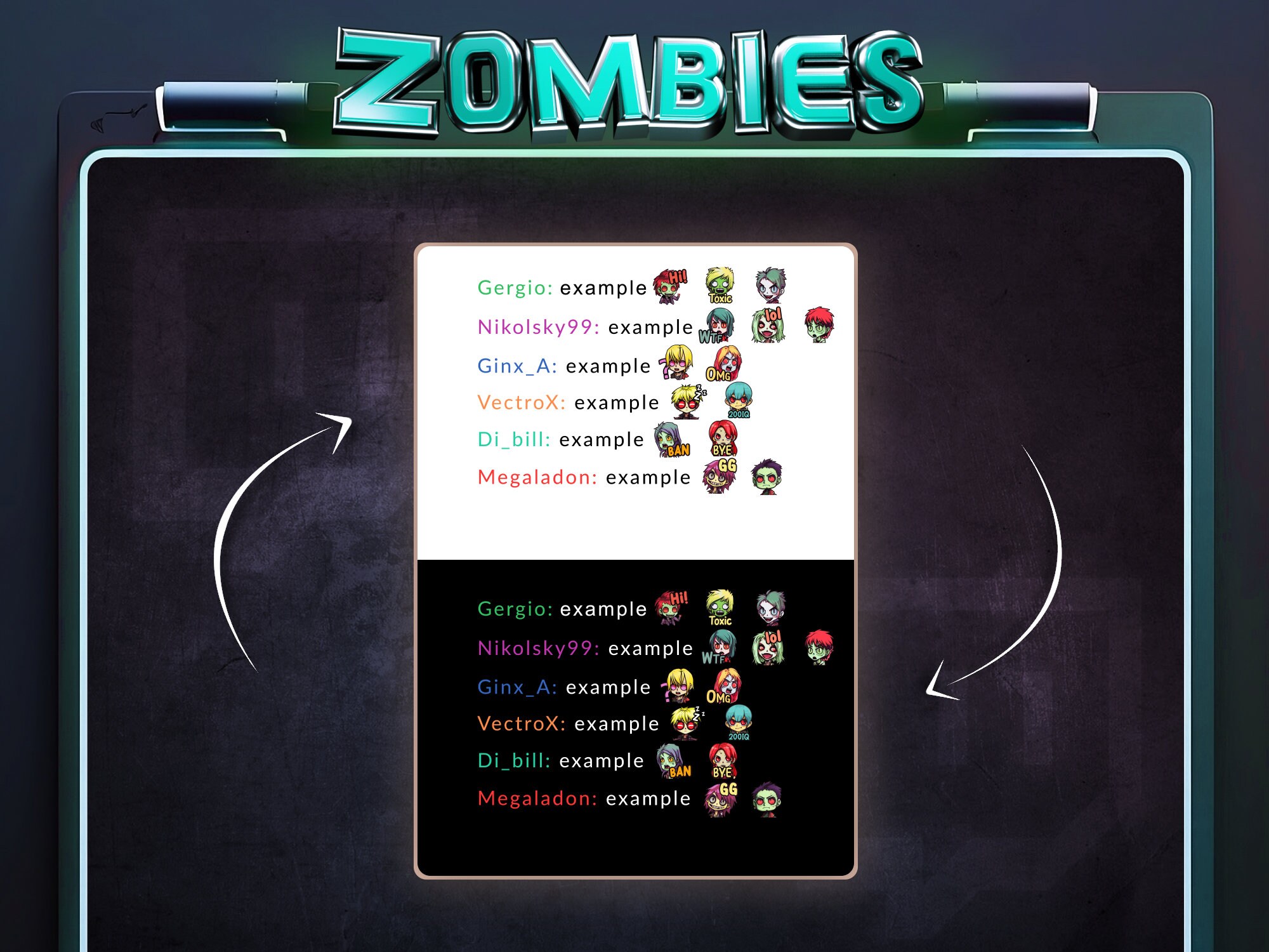 Zombie Emotes Twitch Emotes Sub Emotes Discord Emote Text Etsy