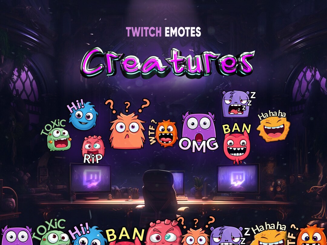 Twitch Emotes Monster Twitch Sub Emotes Creatures Emotes for Twitch ...
