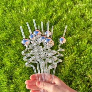 Disco Ball Spiral Drink Straws Curly Straws Drinking Straws , Last Disco Hen Party Decorations Bachelorette Decoration Disco Cowgirl Party