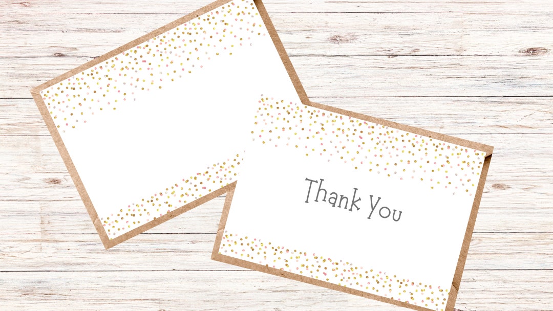 Confetti Thank You Card DIGITAL Etsy