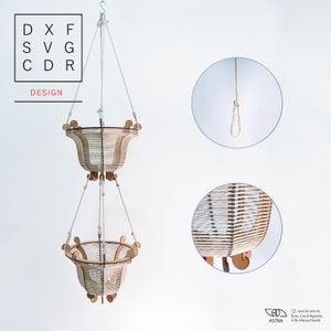 Multi Tier Hanging Basket | Vector Files For Wood Laser Cutting