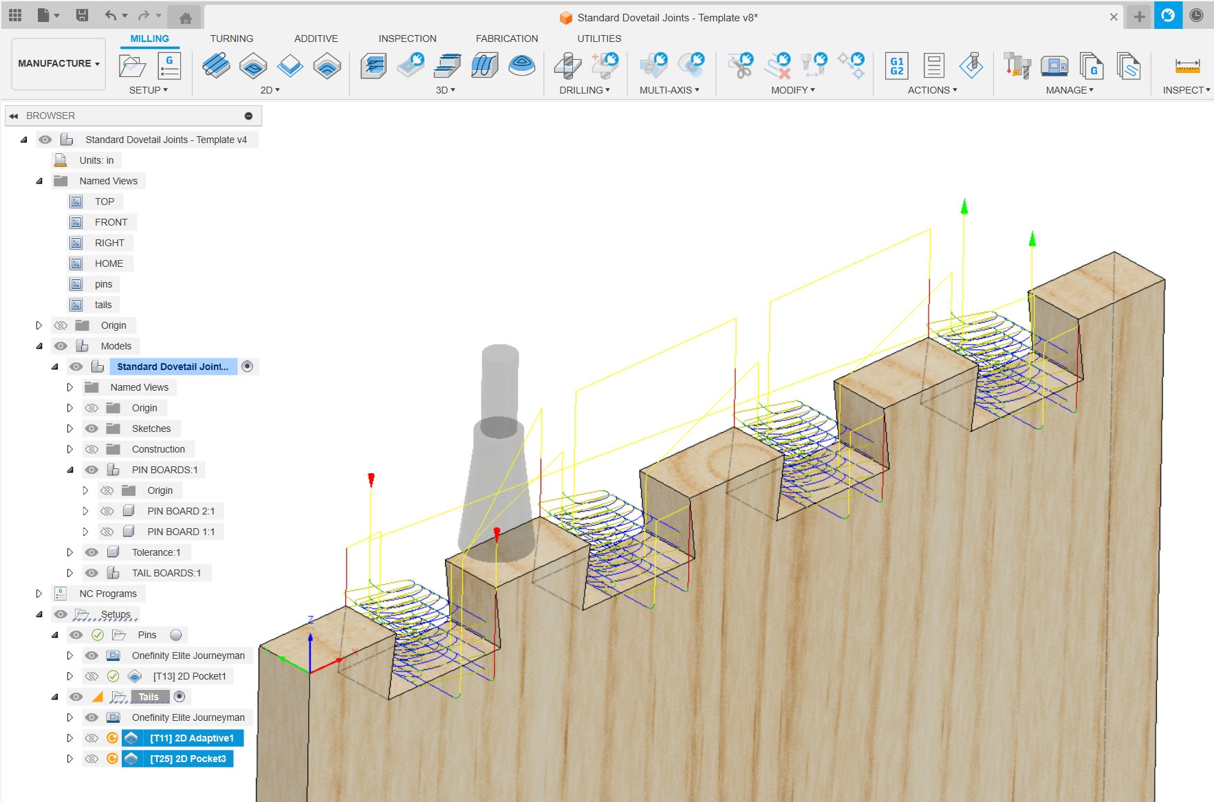Fusion 360 Parametric Dovetail Template V3 Etsy