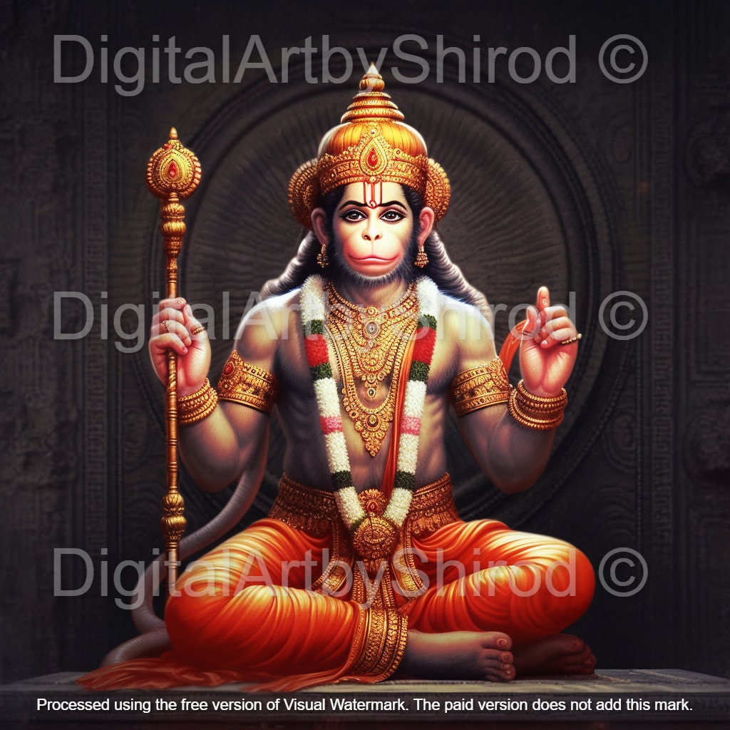 Sri Hanuman Ji Hanuman Digital Art Lord Hanuman Art Hanuman Meditation ...