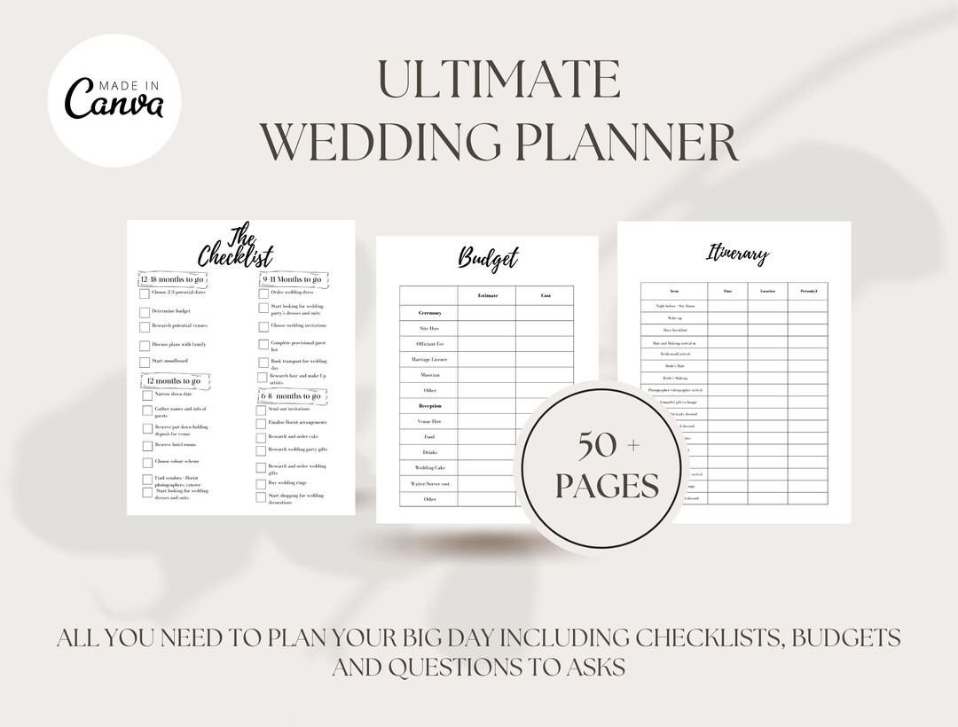 Wedding Printable Planner - Etsy