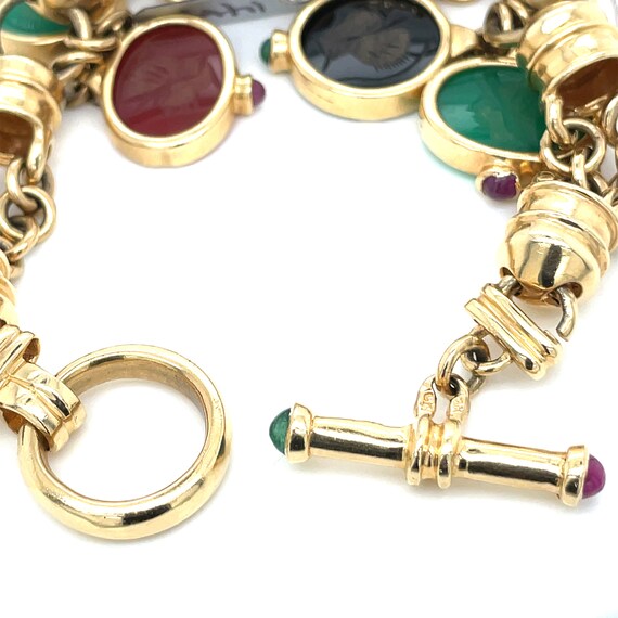 14K Gold Bracelet with Colored Stones - image 5