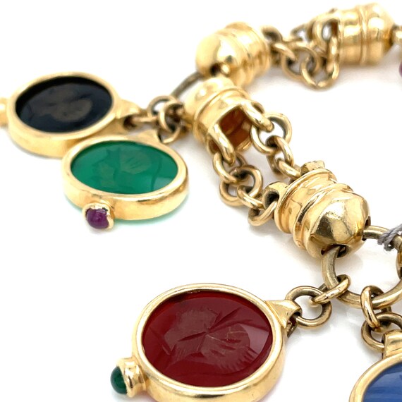 14K Gold Bracelet with Colored Stones - image 2