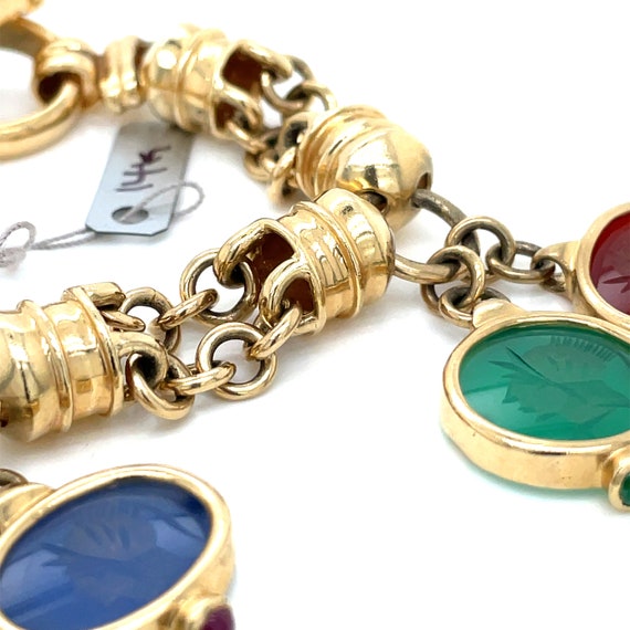 14K Gold Bracelet with Colored Stones - image 3