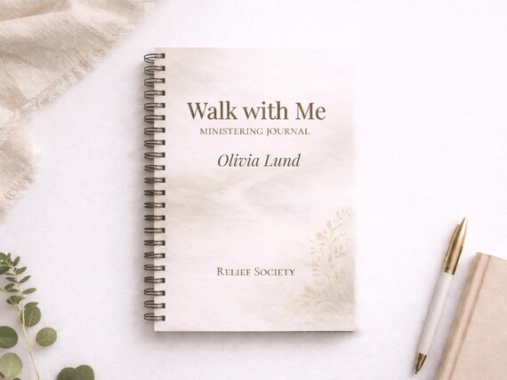Spiritual Impressions Journal. Relief Society Ministering Notebook for Women. Personalized LDS Spiral Journal