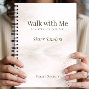 Personalized LDS ministering journal gift for Relief Society sisters spiral notebook with reflection companion