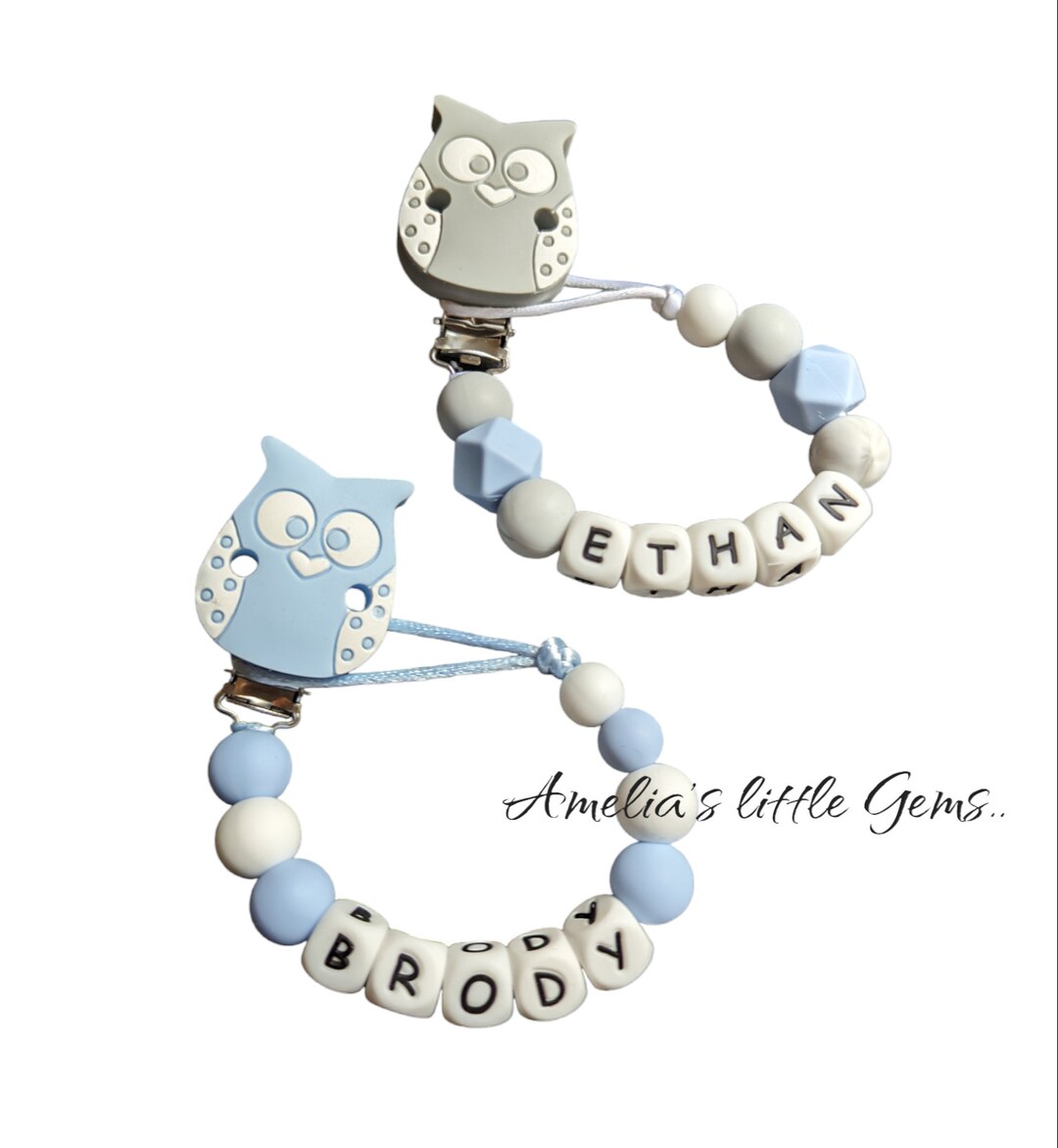 Personalised Dummy Clip Silicone Dummy Clip Boys Dummy Etsy