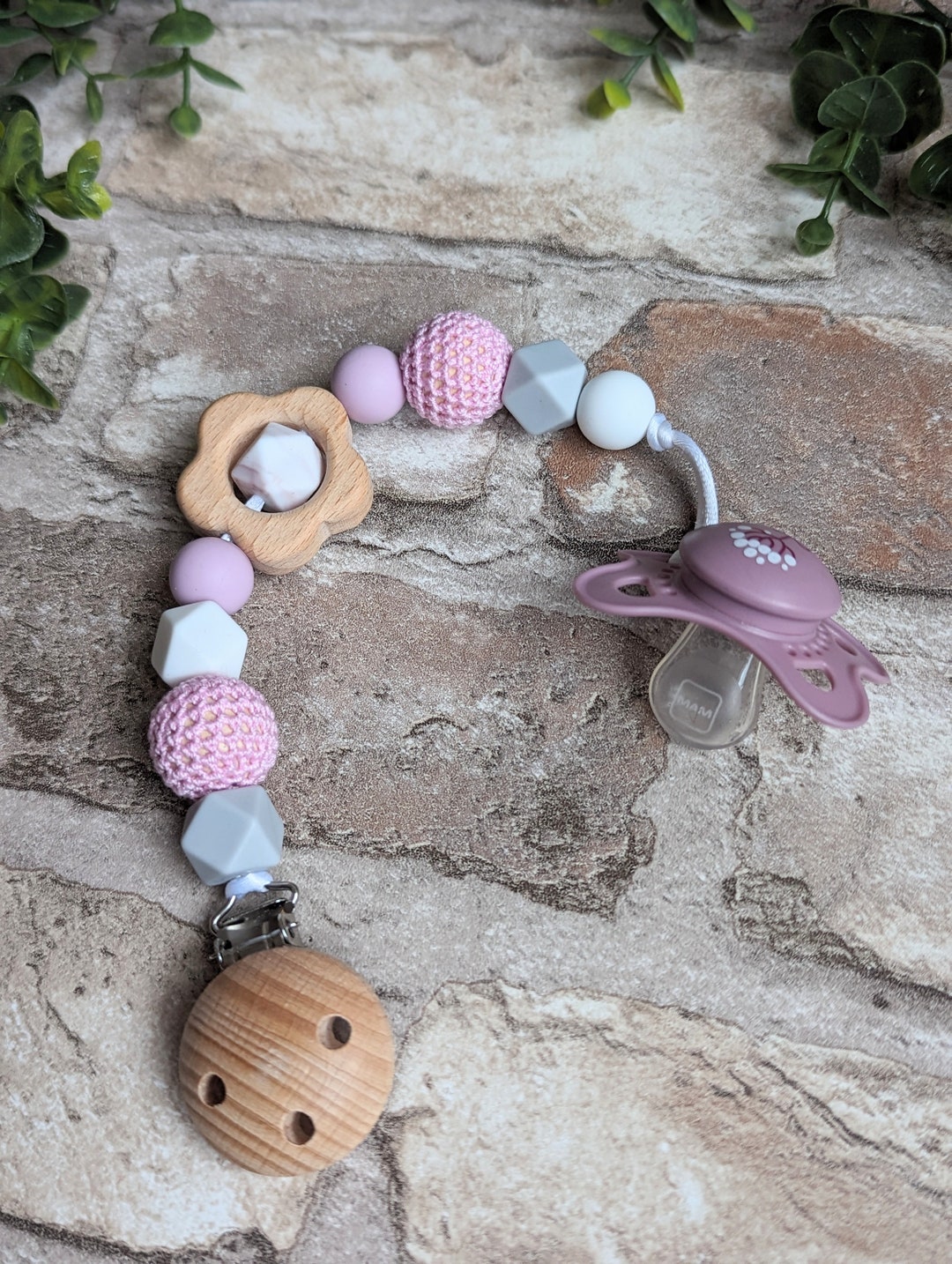 Pink Dummyclip Personalised Dummy Clip Dummy Chain Pacifier Etsy