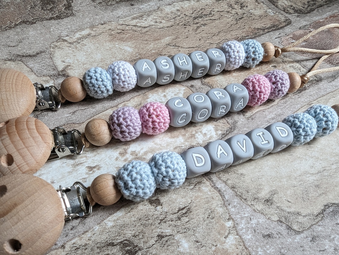 Boys Personalised Dummy Clip Crochet Dummy Clip Boys Etsy