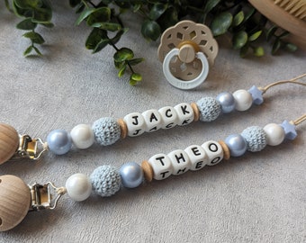 Personalised dummy clip, Dummy chain, Dummy clip, Pacifier clip, Pacifier chain, Pacifier holder, Baby keepsake gift, Baby accessories, BIBS