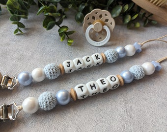 Personalised dummy clip, Dummy clip, Dummy chain, Pacifier clip, Dummy holder, Pacifier chain, baby keepsake gift, Baby accessories, BIBS,
