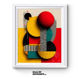 Retro Memphis Style Art Print - 80s Abstract Geometric Design, Vintage Poster, Colorful Printable Wall Decor, Illustration Pattern 19