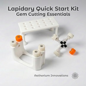 Kit de inicio rápido para lapidario: Elementos esenciales para tallar y pulir gemas.