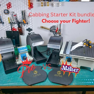 Cut N Cab V2 Lapidary Equipment Bundle: MakerSpace or Pro Cabbing Machine