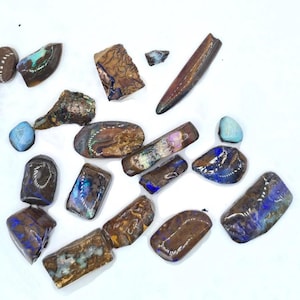 Boulder Opal Rough Lot: Australian Seam Opal for Jewelry Making