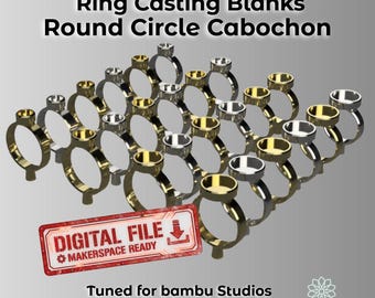 Ring Blanks: Round Circle Cabochon - Digital Project Files for Bambu Studios