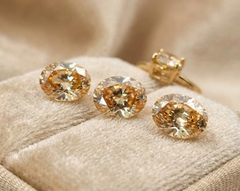 Champagne Cubic Zirconia: Oval Cut 9x7mm Loose Stones for Personalized Jewelry
