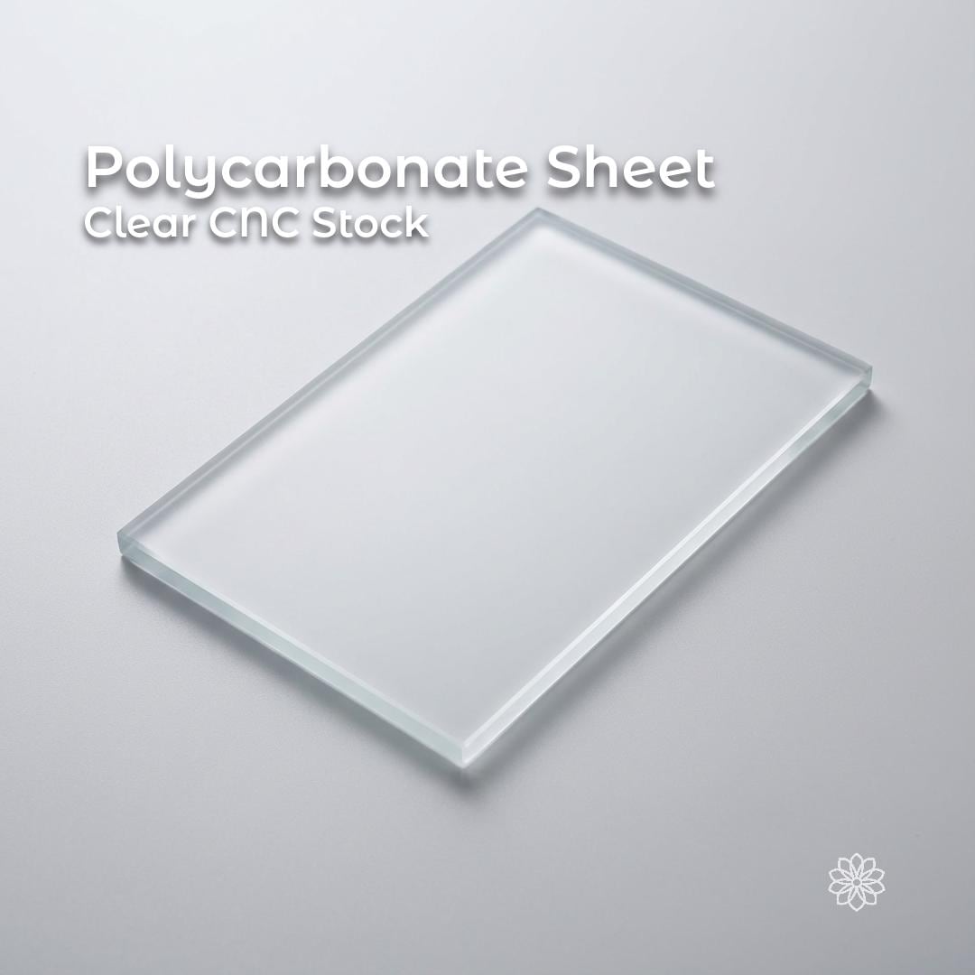 Plaque en polycarbonate transparent : usinage CNC - 150 × 200 mm