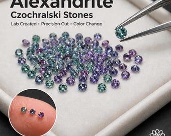 Czochralski Alexandrite: 2mm Round Cut Lab Stones for Luxury Jewellery
