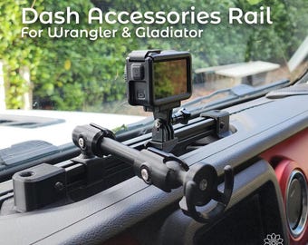 Soporte para el tablero del Jeep Gladiator Wrangler: Riel universal para accesorios con soporte Pop Socket