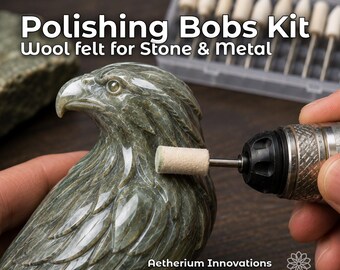 Wool Bob Set for Polishing Stone & Metal - fits 2.35mm Rotary Tools